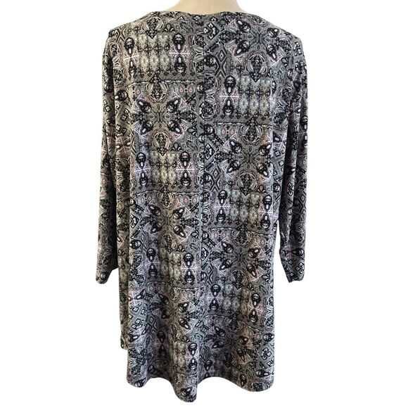Bobbie Brooks Tunic Top Keyhole Neckline Long Sleeve Plus Size 3X Multicolor - Picture 3 of 11